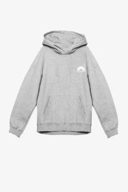 Sudadera básica capucha gris, vista 3